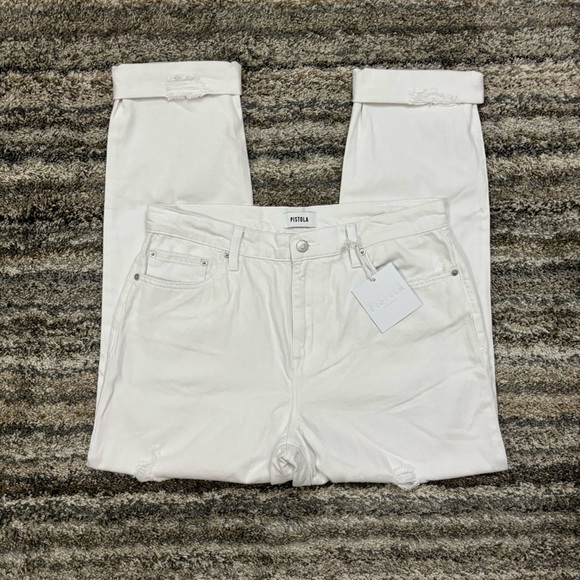 Pistola High Rise Relaxed Roller Jeans Sz 30 NWT | Pistola White Relaxed Fit - Picture 3 of 15